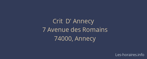 Crit  D' Annecy
