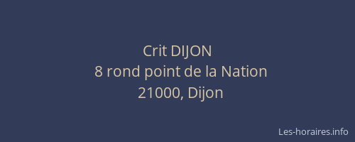 Crit DIJON