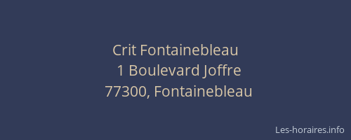 Crit Fontainebleau