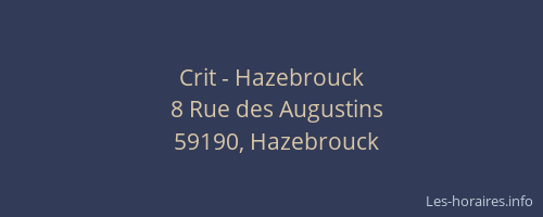 Crit - Hazebrouck