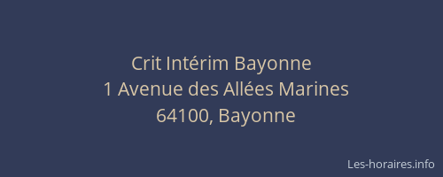 Crit Intérim Bayonne