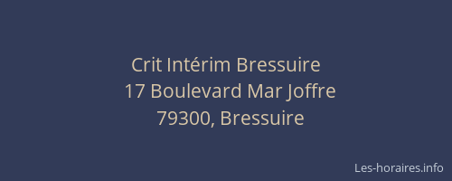 Crit Int&eacute;rim Bressuire