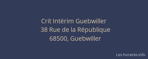 Crit Int&eacute;rim Guebwiller