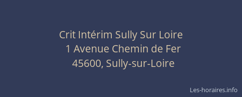 Crit Intérim Sully Sur Loire
