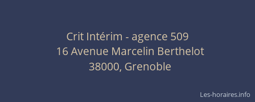 Crit Intérim - agence 509