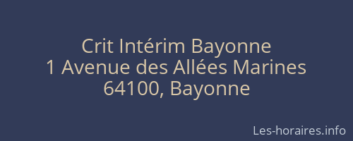 Crit Intérim Bayonne