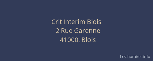 Crit Interim Blois