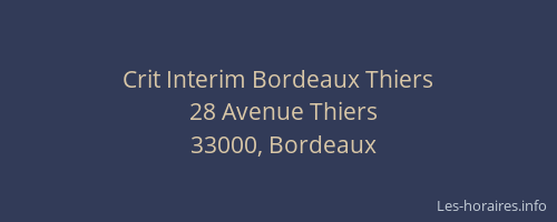 Crit Interim Bordeaux Thiers
