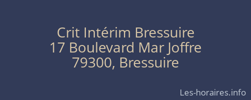 Crit Intérim Bressuire