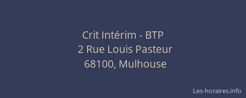 Crit Intérim - BTP