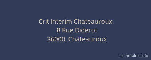 Crit Interim Chateauroux