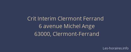 Crit Interim Clermont Ferrand