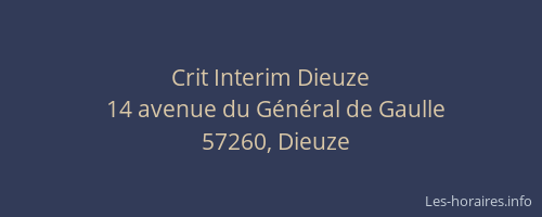 Crit Interim Dieuze