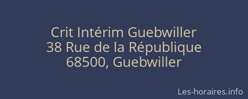 Crit Intérim Guebwiller