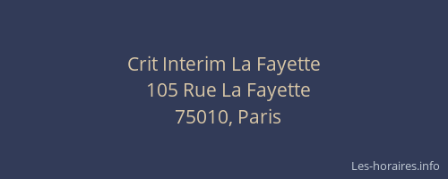 Crit Interim La Fayette