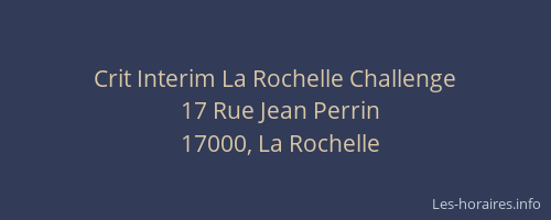 Crit Interim La Rochelle Challenge