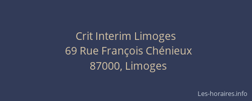 Crit Interim Limoges