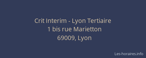 Crit Interim - Lyon Tertiaire