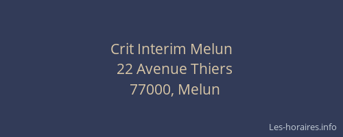 Crit Interim Melun