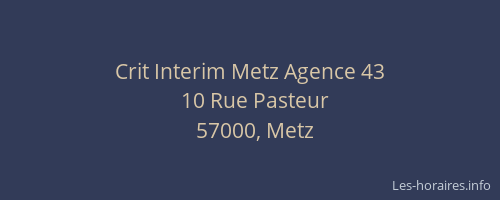 Crit Interim Metz Agence 43