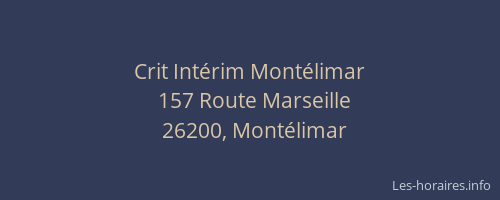 Crit Intérim Montélimar