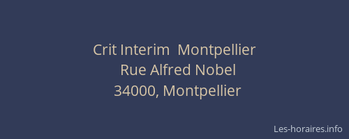 Crit Interim  Montpellier