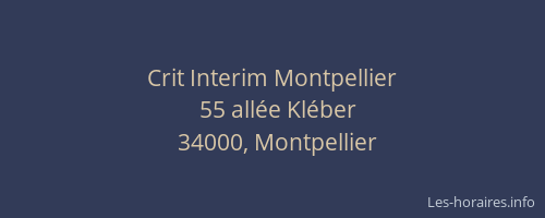 Crit Interim Montpellier