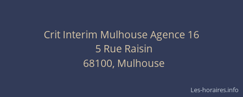 Crit Interim Mulhouse Agence 16