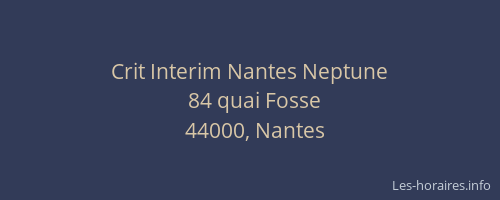 Crit Interim Nantes Neptune