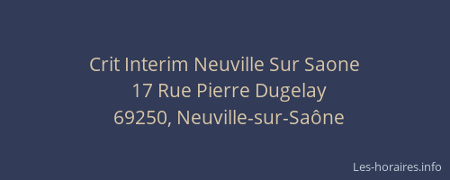 Crit Interim Neuville Sur Saone