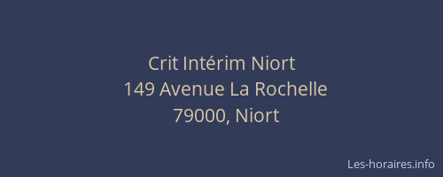 Crit Intérim Niort