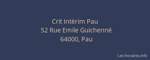 Crit Intérim Pau
