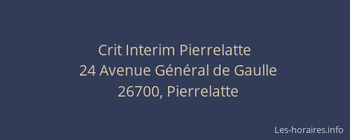 Crit Interim Pierrelatte