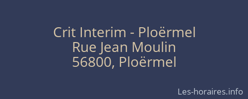Crit Interim - Ploërmel