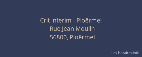 Crit Interim - Plo&euml;rmel
