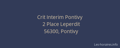Crit Interim Pontivy