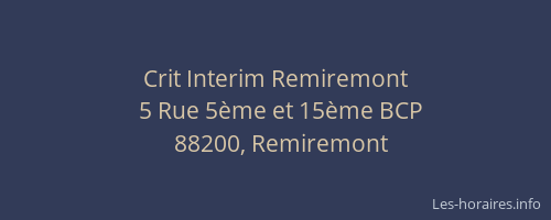 Crit Interim Remiremont