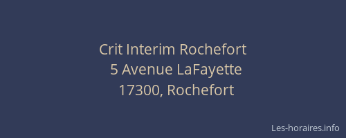 Crit Interim Rochefort