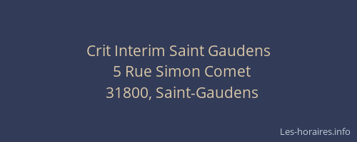 Crit Interim Saint Gaudens