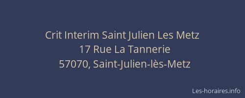 Crit Interim Saint Julien Les Metz