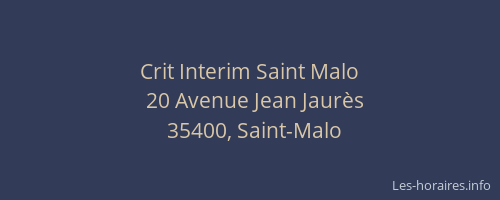 Crit Interim Saint Malo
