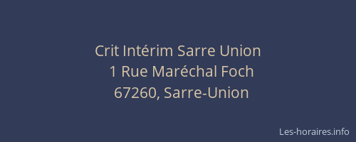 Crit Intérim Sarre Union