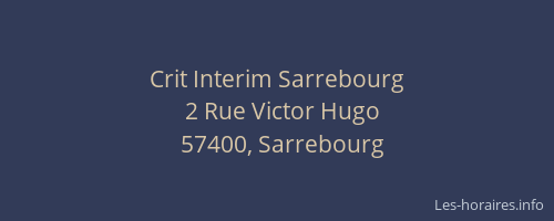 Crit Interim Sarrebourg