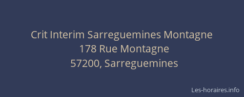 Crit Interim Sarreguemines Montagne