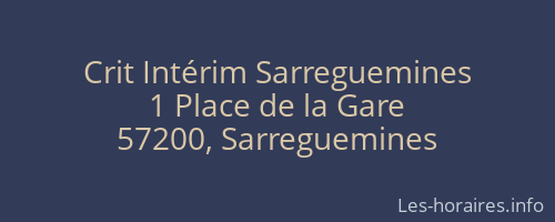 Crit Intérim Sarreguemines