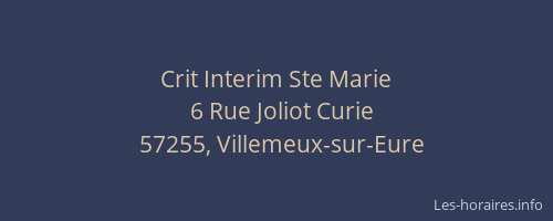Crit Interim Ste Marie