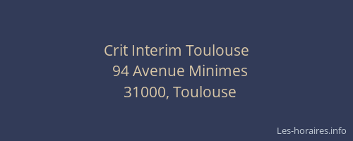 Crit Interim Toulouse
