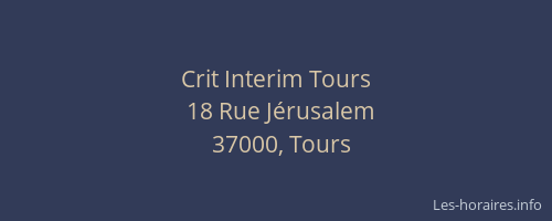 Crit Interim Tours