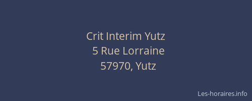 Crit Interim Yutz