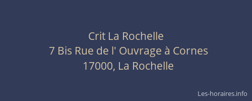 Crit La Rochelle